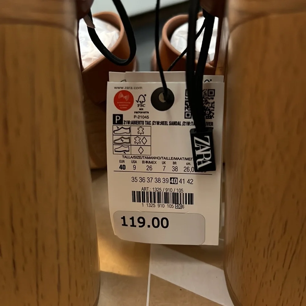 BNWT Zara leather platform sandals size 9 - Picture 7 of 7
